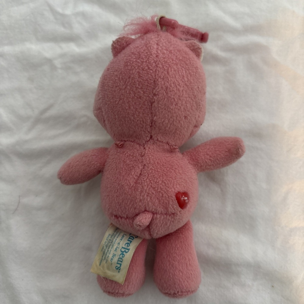 Vintage Care Bears Mini Love A Lot Backpack Clip on Plush Stuffed 5" 2002 - Picture 6 of 8